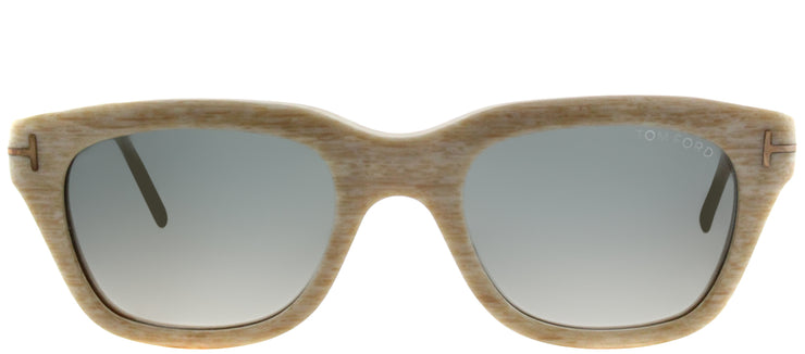 Tom Ford Snowdon TF 237 60B Rectangle Plastic Beige Sunglasses with Grey Gradient Lens