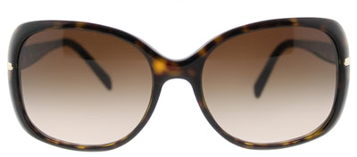 Prada PR 08OS 2AU6S1 Rectangle Plastic Tortoise/ Havana Sunglasses with Brown Gradient Lens