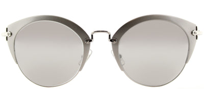 Miu Miu MU 53RS VAE2B0 Cat-Eye Metal Silver Sunglasses with Silver Mirror Lens