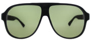 Gucci GG 0009S 001 Aviator Acetate Black Sunglasses with Green Lens