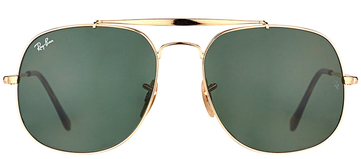Ray-Ban RB 3561 001 Aviator Metal Gold Sunglasses with Green Lens