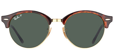 Ray-Ban Clubround RB 4246 990/58 Clubmaster Plastic Tortoise/ Havana Sunglasses with Green Polarized Lens