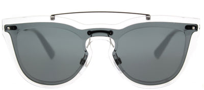 Valentino VA 4008 502487 Cat-Eye Plastic Clear Sunglasses with Smoke Lens