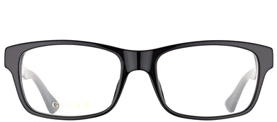 Gucci GG 0006O 005 Rectangle Acetate Black Eyeglasses with Demo Lens