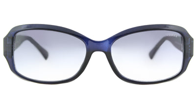 Guess GU 7410 90C Oval Plastic Blue Sunglasses with Grey Mirror Lens