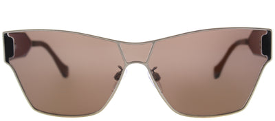 Balenciaga Geometric Square BA 0095 33E Square Metal Gold Sunglasses with Brown Lens