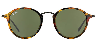 Ray-Ban RB 2447 1157 Round Plastic Tortoise/ Havana Sunglasses with Green Lens