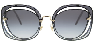 Miu Miu MU 54SS UE65D1 Fashion Metal Blue Sunglasses with Grey Gradient Lens