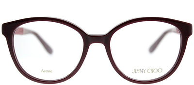 Jimmy Choo JC 118 KMN Round Plastic Burgundy/ Red Eyeglasses with Demo Lens