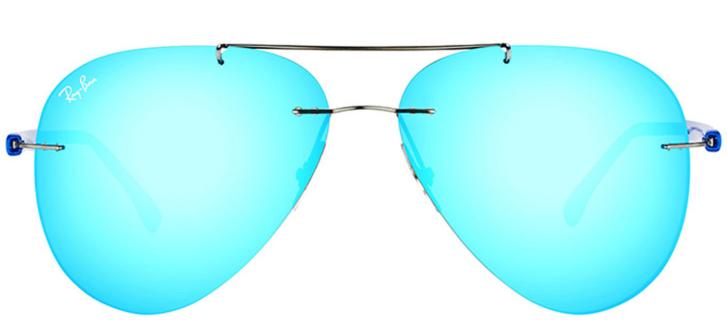 Ray-Ban Rimless Aviator Sunglasses In Blue