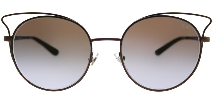 Vogue VO 4048S 5074B7 Cat-Eye Metal Brown Sunglasses with Violet Gradient Mirror Lens
