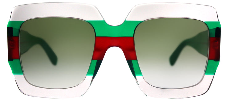 Gucci GG 0178S 001 Fashion Acetate Multicolor Sunglasses with Green Gradient Lens