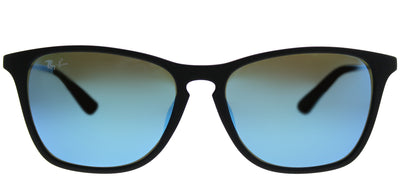 Ray-Ban Junior RJ 9061SF 700555 Square Plastic Black Sunglasses with Blue Mirror Lens