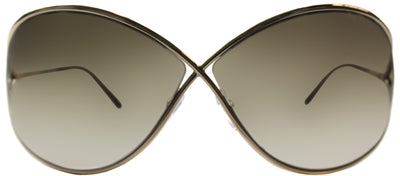Tom Ford Miranda TF 130 28G Fashion Metal Gold Sunglasses with Brown Gold Mirror Lens