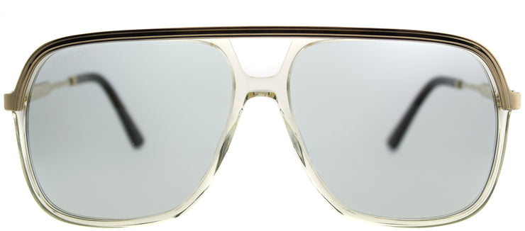 Gucci GG 0200S 005 Fashion Metal Clear Sunglasses with Light Blue Lens