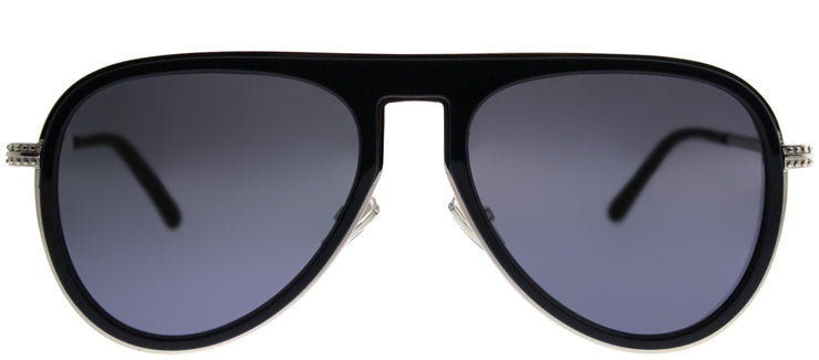 Jimmy Choo JCM Carl PJP 96 Aviator Metal Blue Sunglasses with Silver Mirror Lens