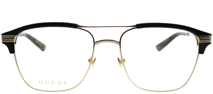 Gucci GG 0241O 002 Rectangle Acetate Gold Eyeglasses with Demo Lens