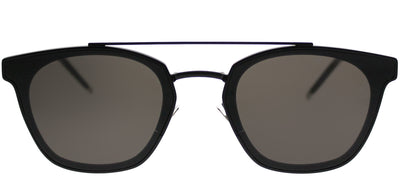 Saint Laurent Metal SL 28 001 Rectangle Metal Black Sunglasses with Grey Lens