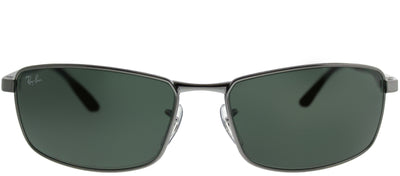 Ray-Ban RB 3498 004/71 Sport Metal Black Sunglasses with Green Lens