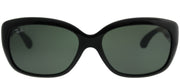 Ray-Ban Jackie Ohh RB 4101 601/58 Rectangle Plastic Black Sunglasses with Green Gradient Lens