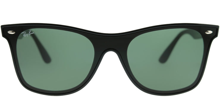 Ray-Ban Blaze Wayfarer RB 4440N 601/71 Wayfarer Plastic Black Sunglasses with Green Lens