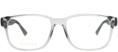 Gucci GG 0011O 007 Square Acetate Grey Eyeglasses with Demo Lens