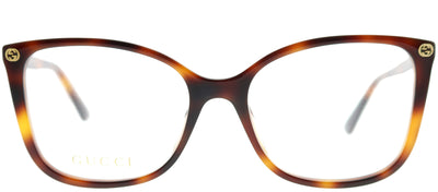 Gucci GG 0026O 002 Square Acetate Tortoise/ Havana Eyeglasses with Demo Lens