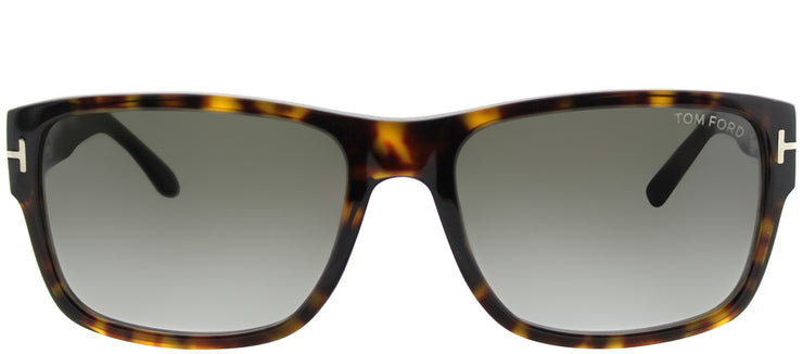 Tom Ford Mason TF 445 52B Rectangle Metal Tortoise/ Havana Sunglasses with Grey Polarized Lens