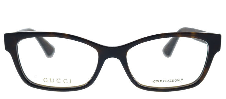 Gucci GG 0635O 005 Rectangle Acetate Havana Eyeglasses with Demo Lens
