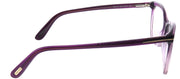Tom Ford FT 5514 083 Transparent Brown Cat Eye Plastic Purple Eyeglasses with Demo Lens