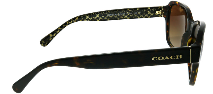Coach L1010 HC 8232 550713 Rectangle Plastic Tortoise/ Havana Sunglasses with Brown Gradient Lens