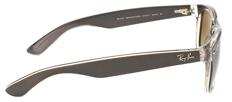 Ray-Ban New Wayfarer RB 2132 614371 Wayfarer Plastic Ruthenium/ Gunmetal Sunglasses with Grey Gradient Lens
