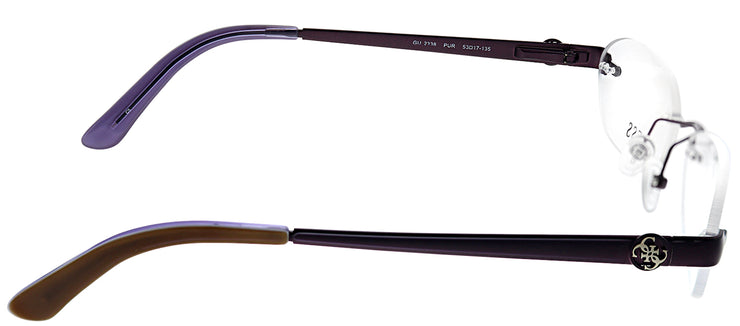 Guess GU 2338 PUR Rimless Metal Purple Eyeglasses with Demo Lens