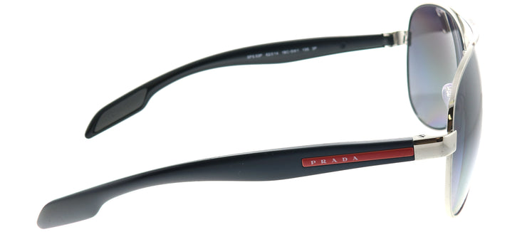 Prada Linea Rossa Lifestyle PS 53PS 1BC5W1 Aviator Metal Silver Sunglasses with Grey Gradient Polarized Lens