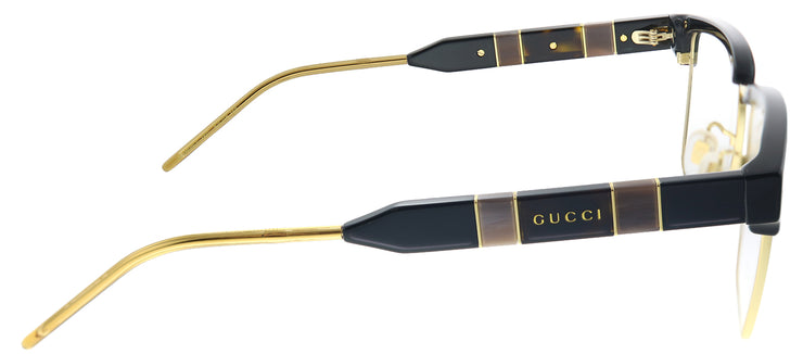 Gucci GG 0605O 001 Square Metal Black Eyeglasses with Demo Lens