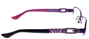 Guess GU 2290 PUR Semi-Rimless Metal Purple Eyeglasses with Demo Lens