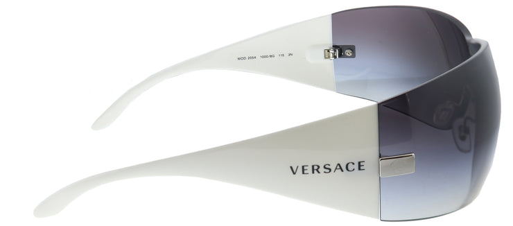 Versace VE 2054 10008G Shield Plastic Silver Sunglasses with Grey Gradient Lens