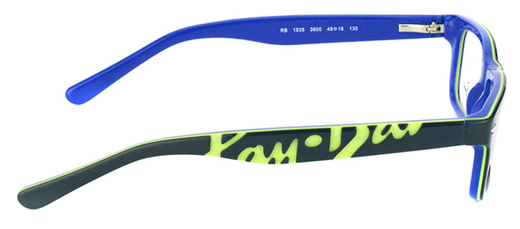 Ray-Ban Junior RY 1535 3600 Rectangle Plastic Grey Eyeglasses with Demo Lens