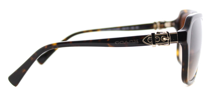 Coach L1598 HC 8179 512013 Square Plastic Tortoise/ Havana Sunglasses with Brown Gradient Lens