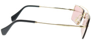 Miu Miu MU 59TS ZVN9G1 Rectangle Metal Gold Sunglasses with Light Pink Lens