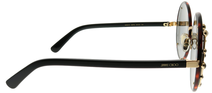 Jimmy Choo JC Gema 086 FQ Round Metal Tortoise/ Havana Sunglasses with Gold Mirror Lens