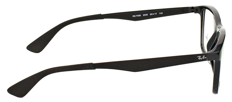 Ray-Ban RX 7056 2000 Rectangle Plastic Black Eyeglasses with Demo Lens