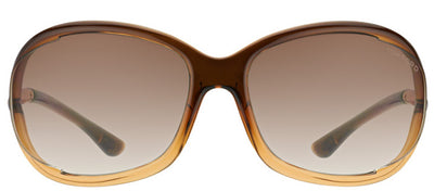 Tom Ford Jennifer TF 8 50F Fashion Plastic Brown Sunglasses with Grey Gradent Gradient Lens