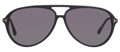 Tom Ford TF 909 02D Aviator Plastic Black Sunglasses with Grey Polarized Lens