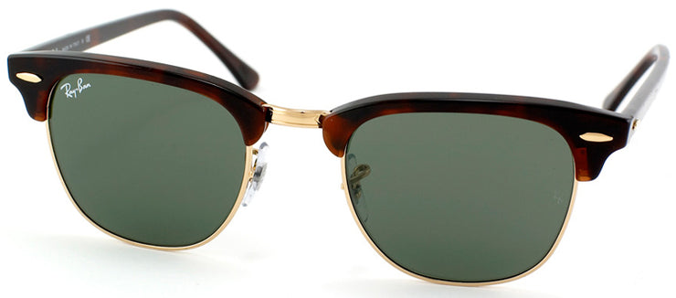 Ray-Ban RB 3016 W0366 Clubmaster Plastic Tortoise/ Havana Sunglasses with Crystal Green Lens