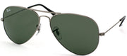 Ray-Ban RB 3025 W0879 Aviator Metal Ruthenium/ Gunmetal Sunglasses with Crystal Green Lens