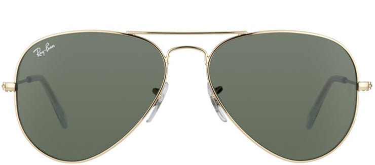 Ray-Ban RB 3044 L0207 Aviator Metal Gold Sunglasses with Green Lens